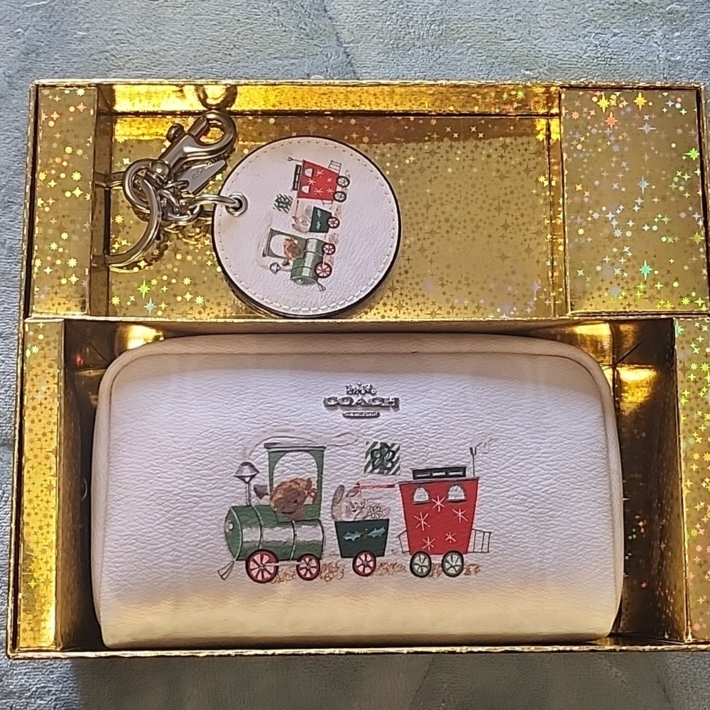 Coach Makeup Bag with Keychain/Mirror